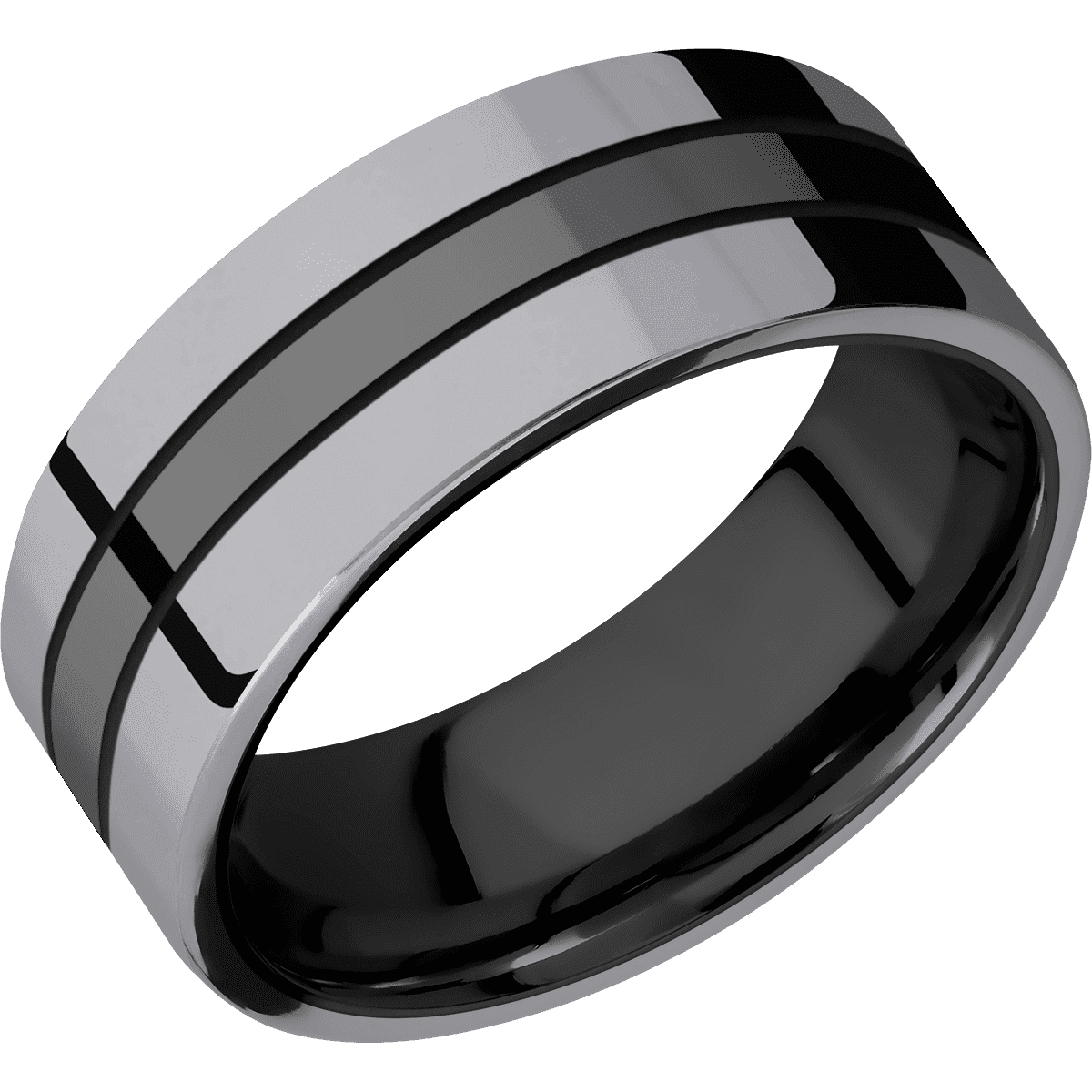 Zirconium with Polish Finish and Tantalum Inlay