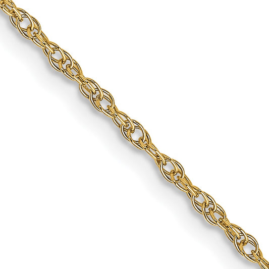 14K 1.15mm Carded Cable Rope Chain