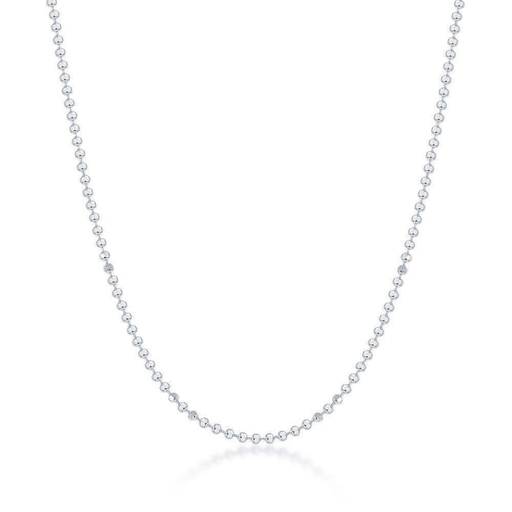 Sterling Silver 1.8mm Diamond Cut Bead Chain