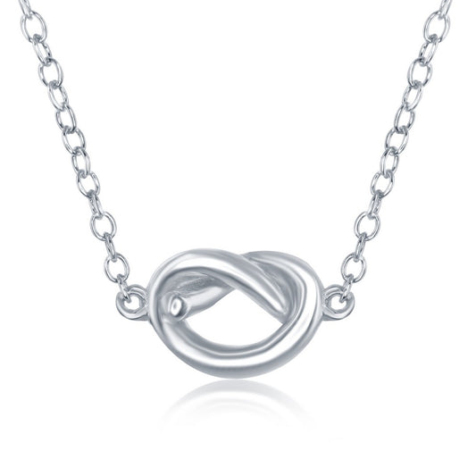 Sterling Silver Small Love Knot Necklace