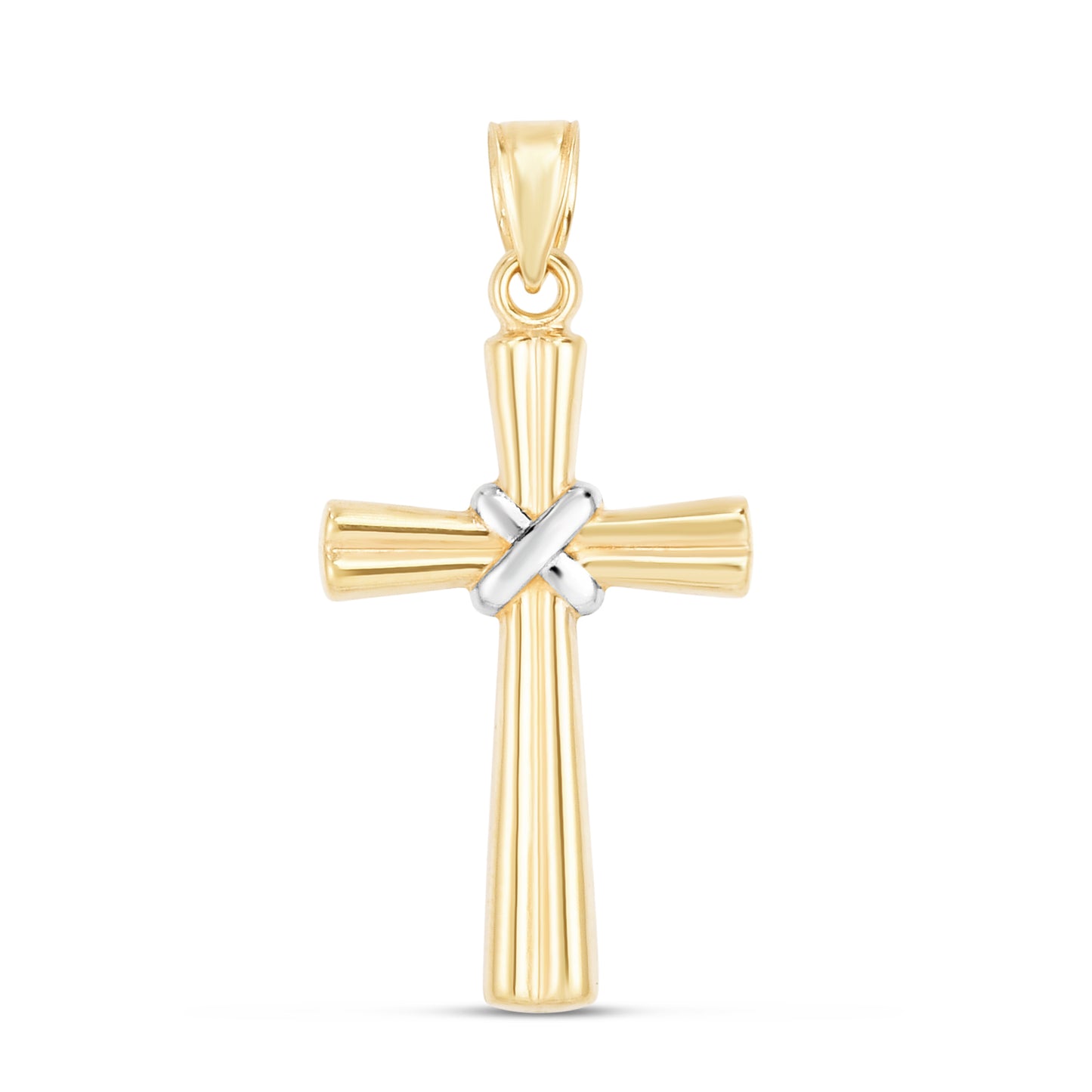 14K Gold X Detail Cross