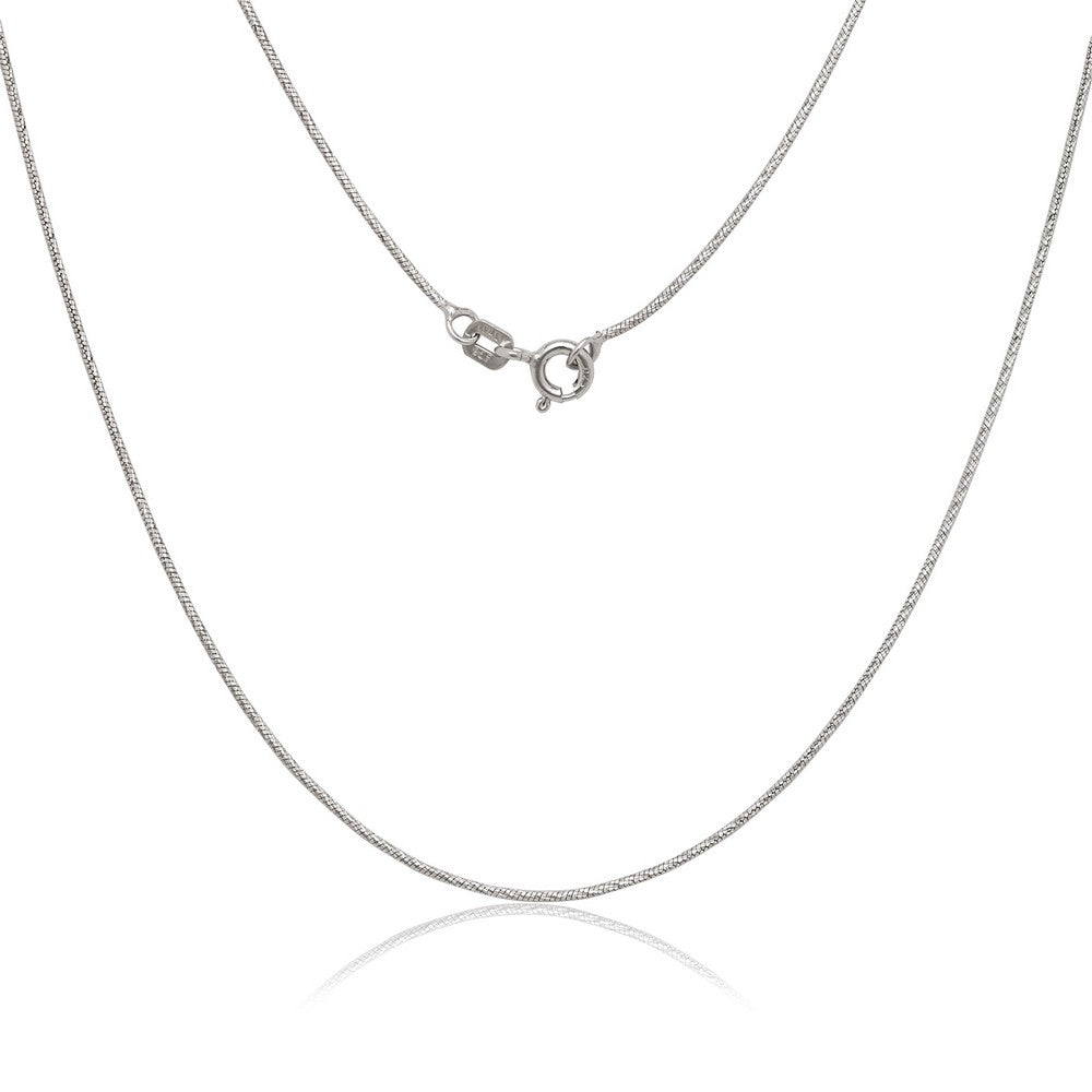 Sterling Silver Diamond Cut Snake Chain - Rhodium Plated