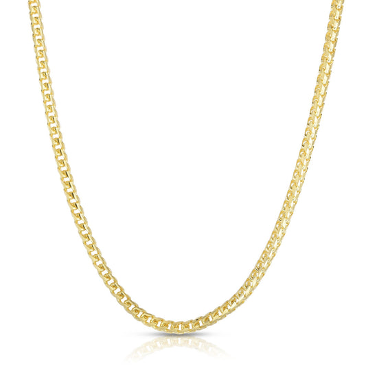 14K Gold 4mm Diamond Cut Round Franco Chain