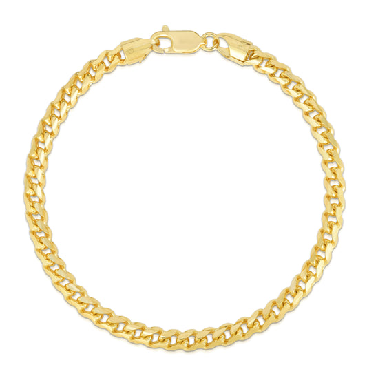 14K Gold 5mm Diamond Cut Round Franco Chain