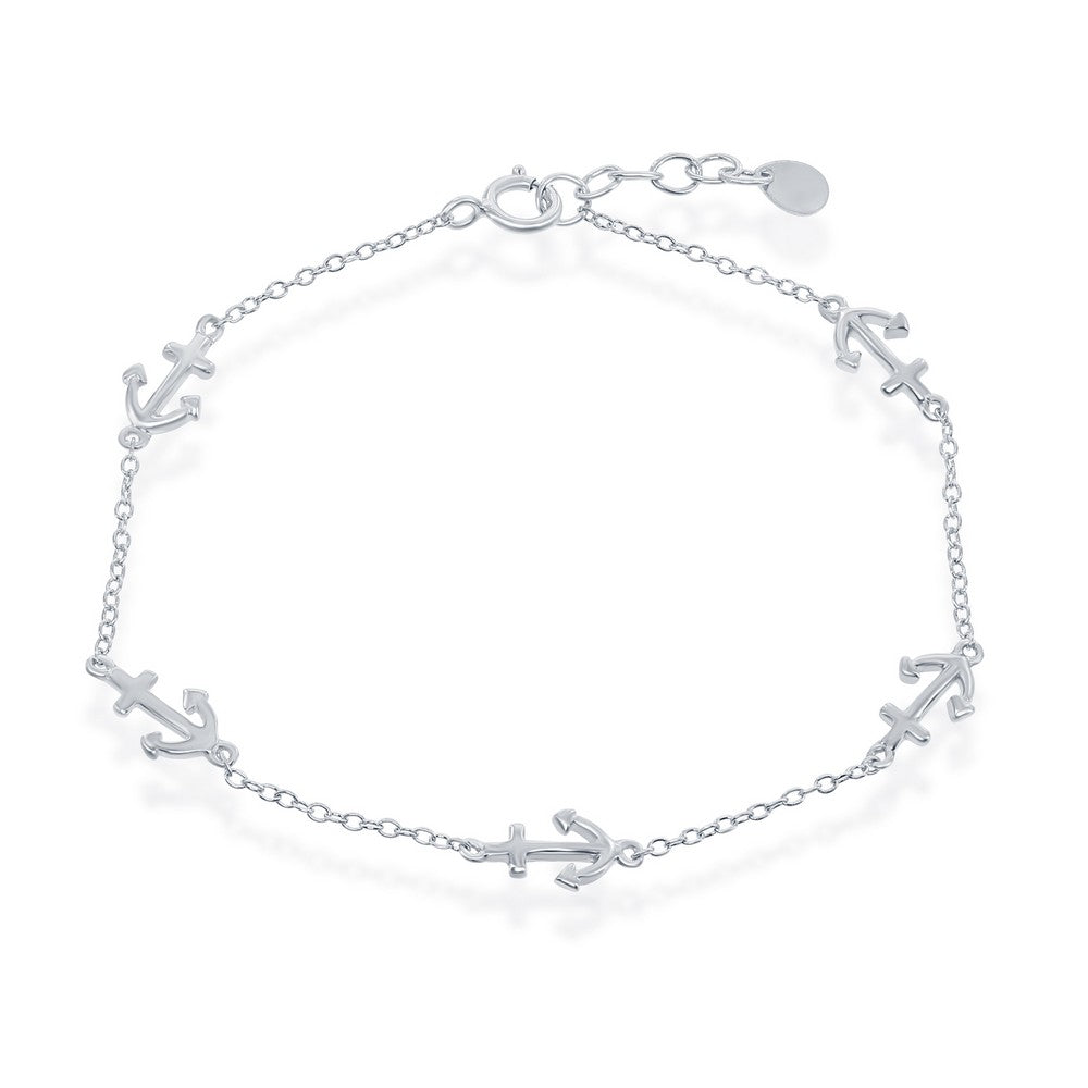 Sterling Silver Anchor by the Yard Bracelet