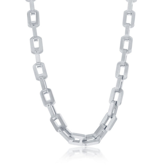 Stainless Steel Matte Linked Necklace