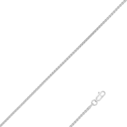 Sterling Silver Spiga Chain - Rhodium Plated