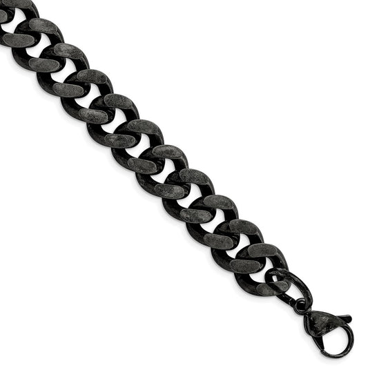 Stainless Steel Oxidized 13.75mm 24in Curb Chain