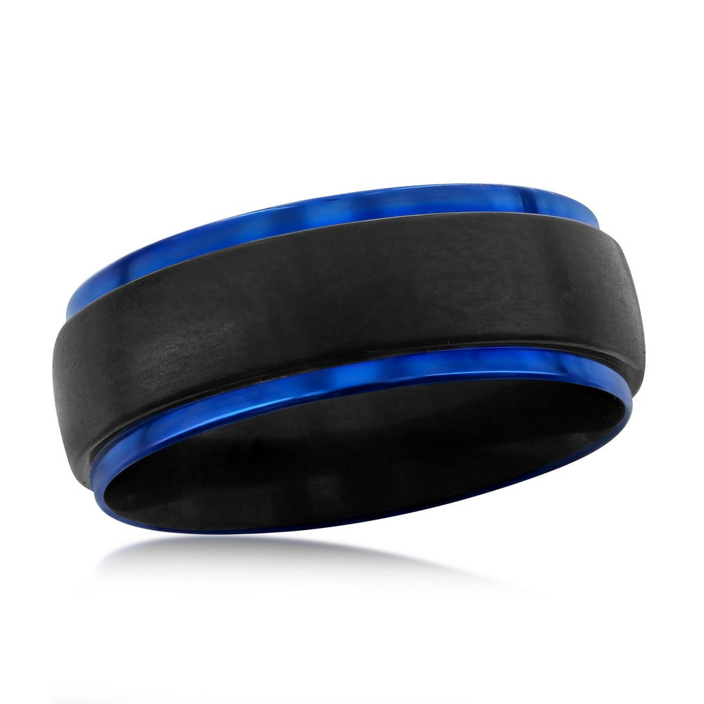 Stainleses Steel Black and Blue Band