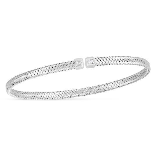 14K Trilogy Diamond Woven Cuff