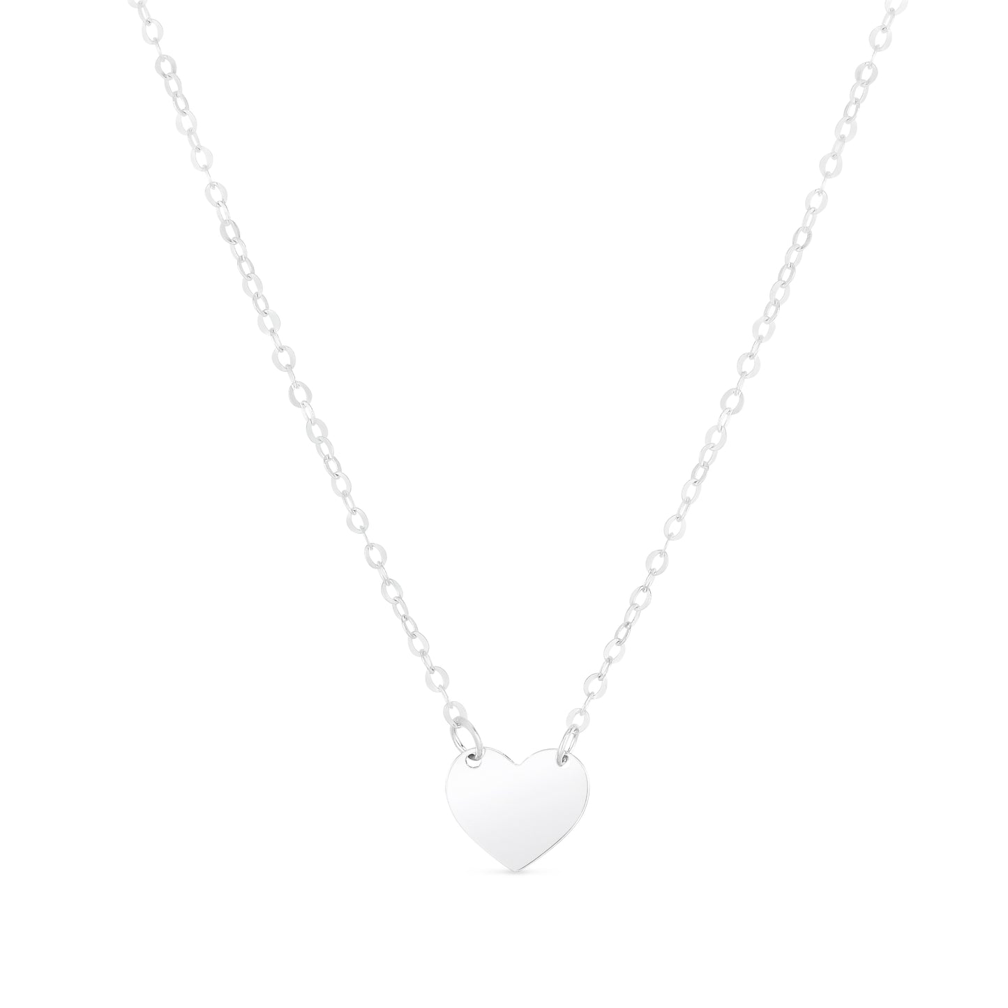 14K White Mini Heart Pendant