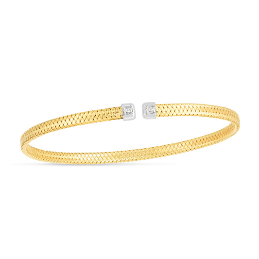 14K Trilogy Diamond Woven Cuff