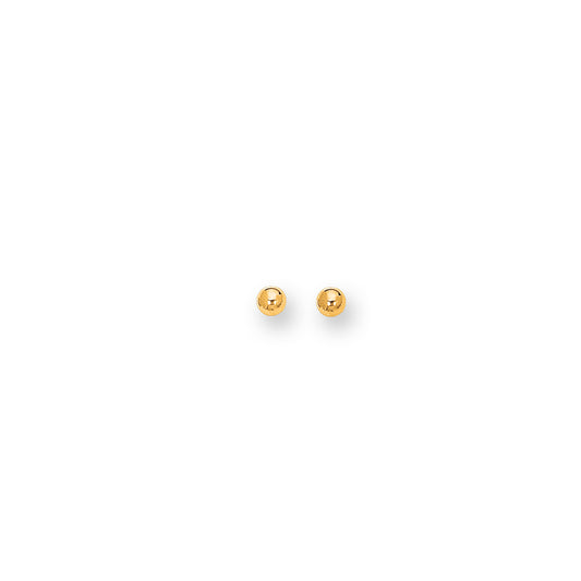 10K Gold Polished 4mm Ball Stud Earring